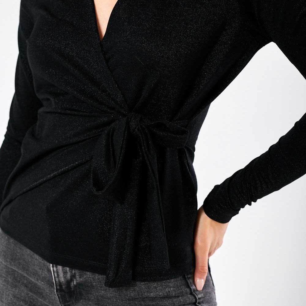 INC International‎ Concepts Black peplum blouse size S long sleeve